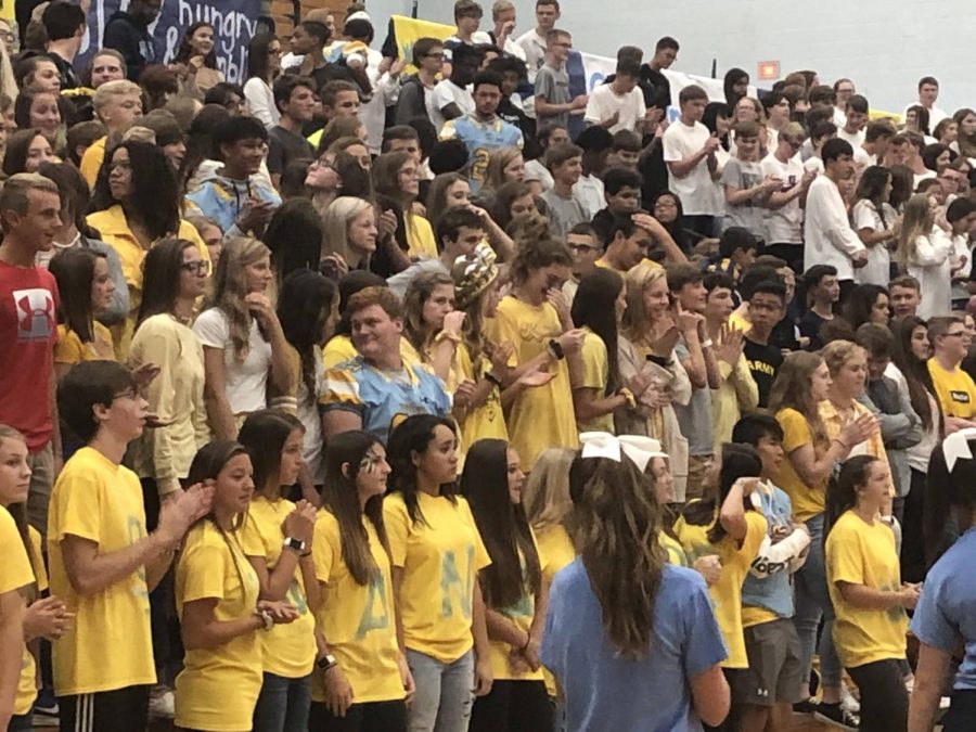 Freshmen+experience+their+first+pep+rally+at+Central+Hardin.