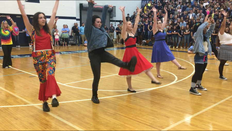 CHHS dance team performs at the Homecoming pep rally.