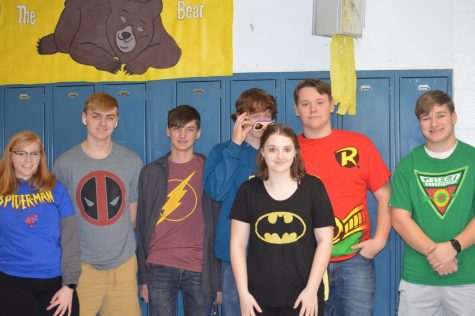 Students from Ms. Worthams class wear their favorite superheroes. 
