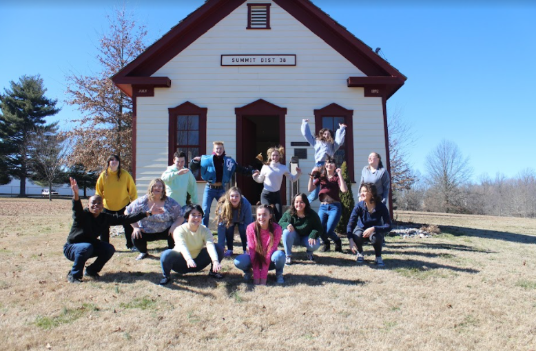 The Schoolhouse Rock Live! cast members celebrate their upcoming production on March 4 and 5.