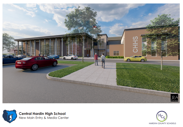 Renderings for the new main entrance. 