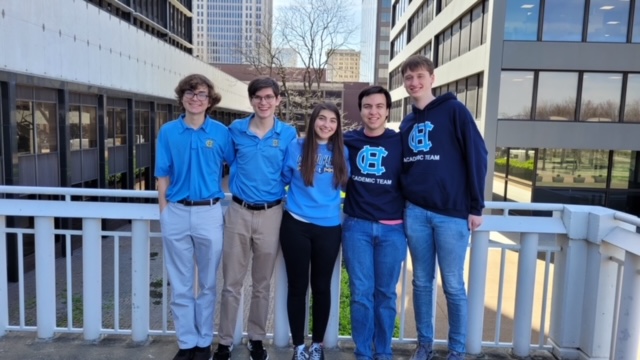 From left to right, Academic Team members Andy McDowell, Grant Avis, Natalie Williams, Sam Christensen, and Tate Lewis. 
