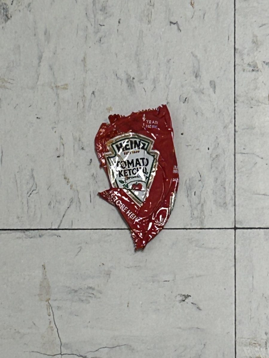 Ketchup packets are left on the floor and smashed during PowerHour. This caused PowerHour to get shut down in the past. 