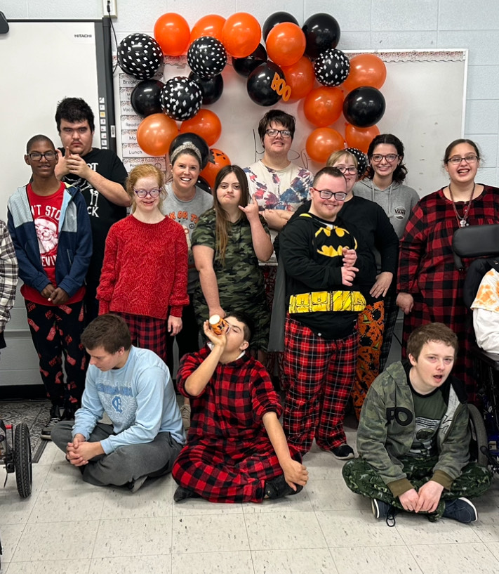 Low-incidence Molly Pool and her students celebrate Halloween with a class pajama party. The students bond over the holiday with snacks and drinks. 