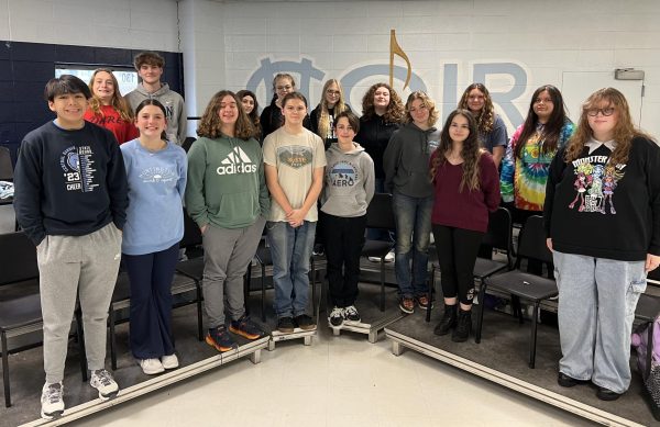 Choir director Brandon Centers fifth block concert choir class have been practicing for their upcoming Christmas Concert since November (Dec. 8).