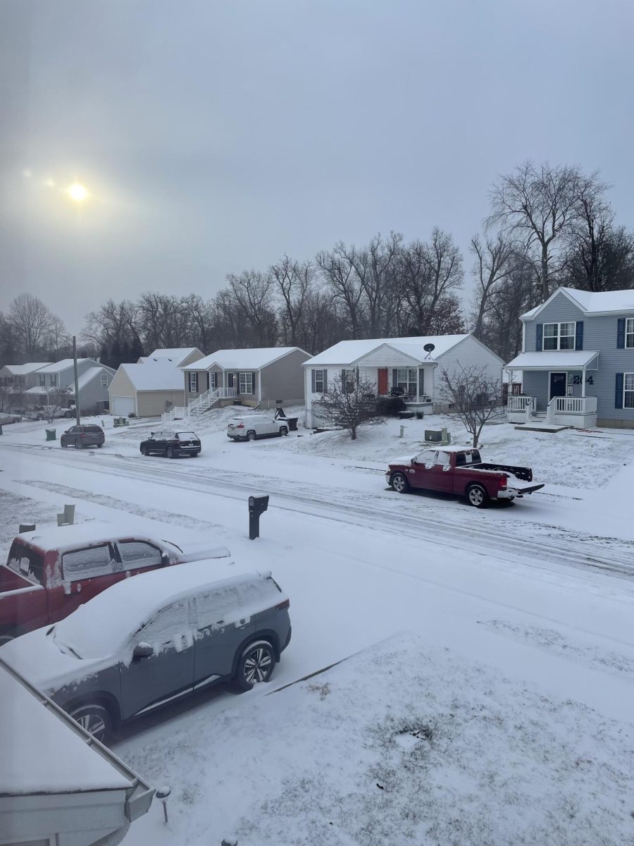 Senior Brooklyn Suarez captures the snow in her neighborhood Monday Morning.