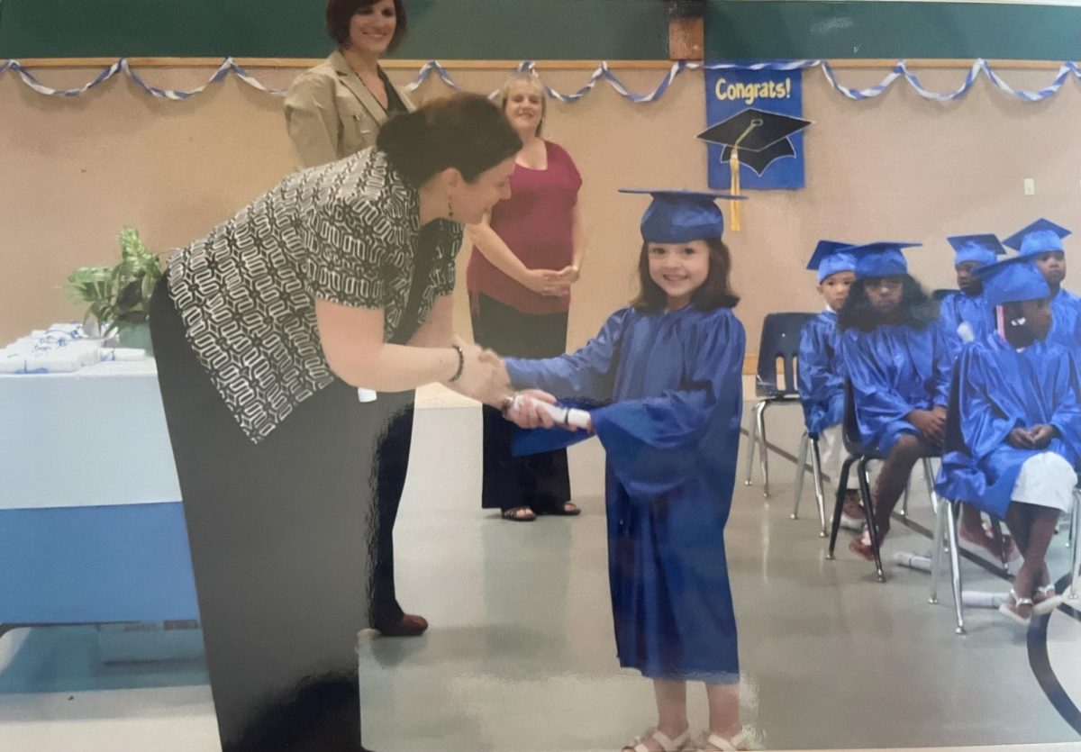 Brooklyn Suarez graduating kindergarten at North Park Elementary School.