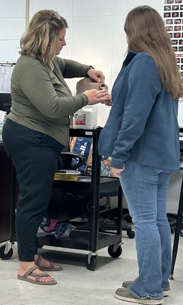 Agriculture teacherJayna Thompson's 1st block animal science class learned about different dairy products.Today they got to taste a variety of cheese and milk products.