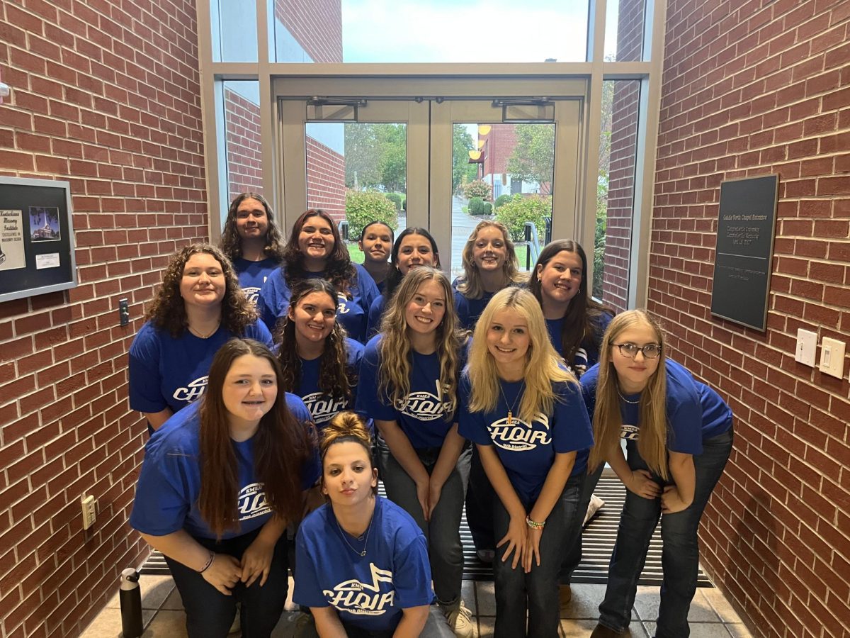 Liza Dale, Adalynn Wyman, Preslee Decker, Selah Nordyke, Maggie Stuecker, Jillian McGrew Savanna Bosse, Sarah Hamlin, Melia Reddick, Angela Logsdon, Emily Helm, Heidi Dennis, and Brody Ringle, 13 of Brandon Centers' best choir members, at the 4th District concert. 