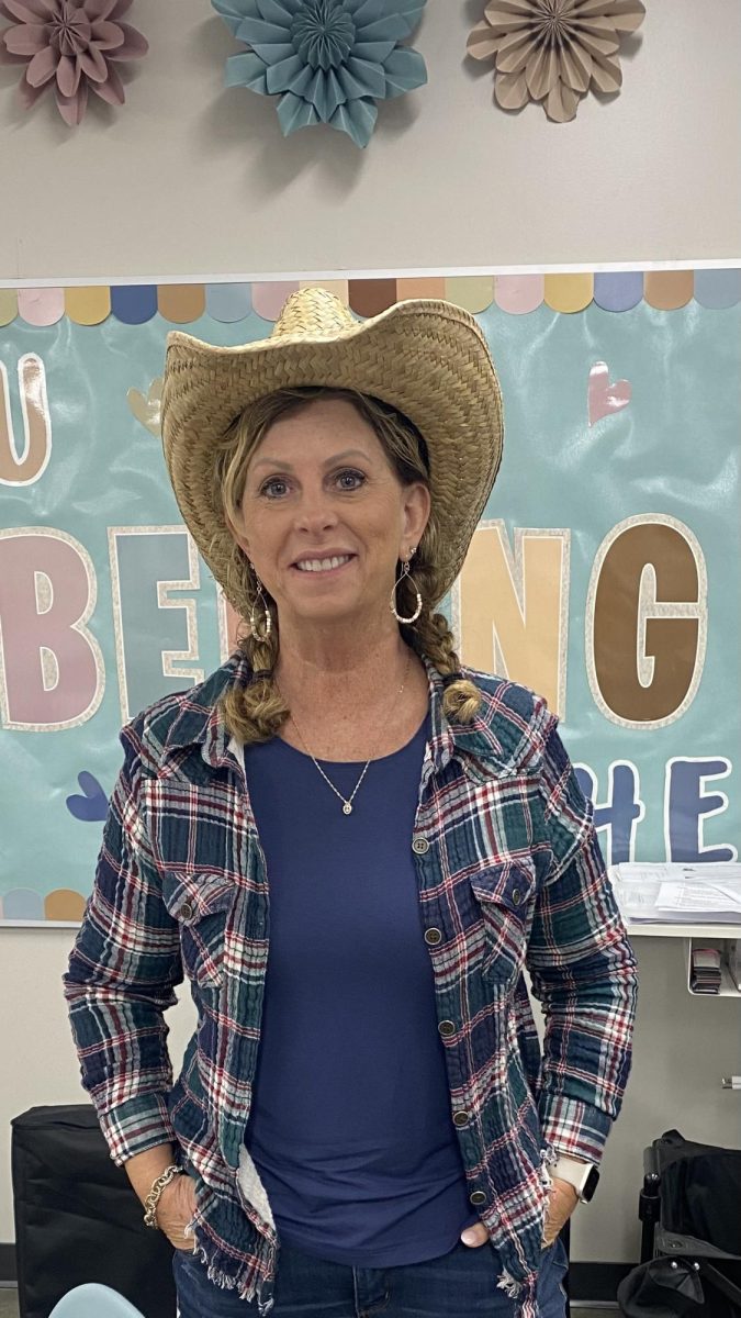 Family and Consumer Science teacher Jo Million, is decked out for "Cowboys VS. Aliens" spirit day on October 30! This week is Red Ribbon week and is with the intentions of educating students about drugs and alcohol. 