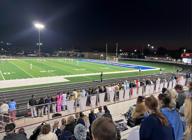 Bruin fans watch on as the girls' soccer team battles against E-town for the Region Title on Oct. 17 at Nelson County High School. The team fell short of the win in overtime, but the Central Hardin community is so proud of their successful season. Thank you, girls, for giving Bruin Nation a ton of pride, excitement, and  memories this season.