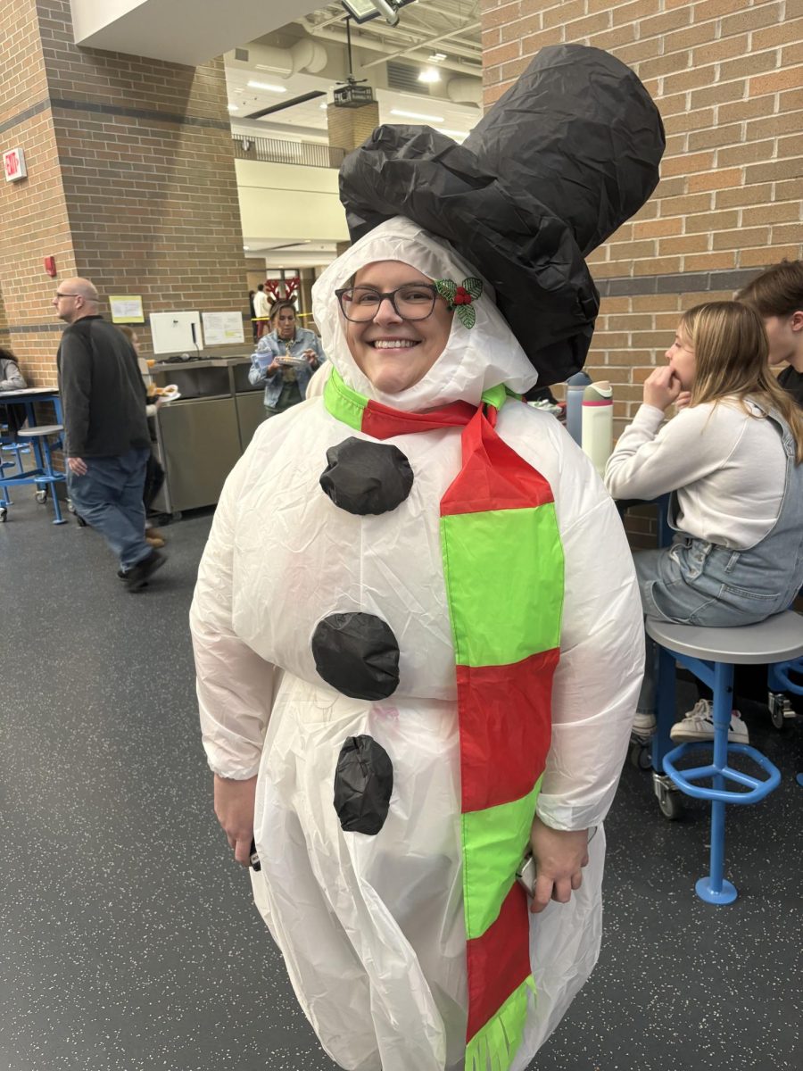 Emily Wortham is all ready for the Holidays in her Snowman inspired ensemble. Emily is a teacher and assistant principal who loves to put smiles on students faces and get them excited for the upcoming holidays! (Dec.17)