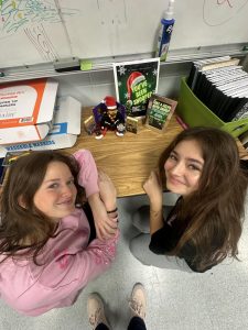 Sophomores Tegan Luken and Madison Cothern are eager to have Snoop in English teacher Kayla Honaker's class on Dec. 18. They are taking selfies with Snoop for a chance to win a prize at the end of the week! Students, you have two more days to submit  selfies with Snoop to chhs.newspaper@hardin.kyschools.us. (photo submitted by Madison Cothern)