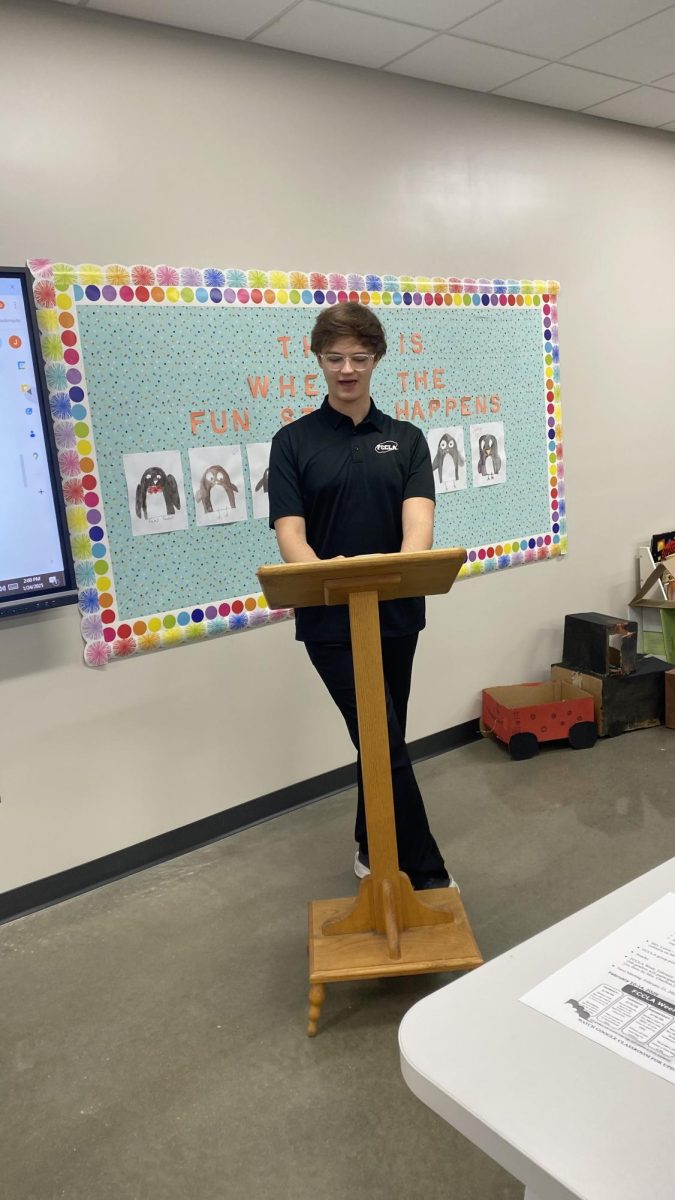 Senior Corbin Nichols is speaking about the goals the officers set at the beginning of the year to complete for FCCLA. Centrals chapter is gearing up to head to State conference where they will hopefully complete some of those goals.