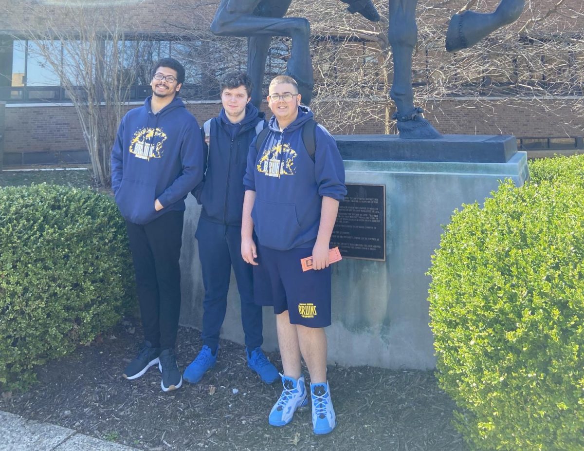 Seniors Quincy Butler and Jay Shinault, along with sophomore Antonio Menendez, compete in the Smash Tournament at Bellarmine University on March 22. The group is part of Central's nationally ranked Esports team. Results to come. Photo sent by Coach Antonio Menendez