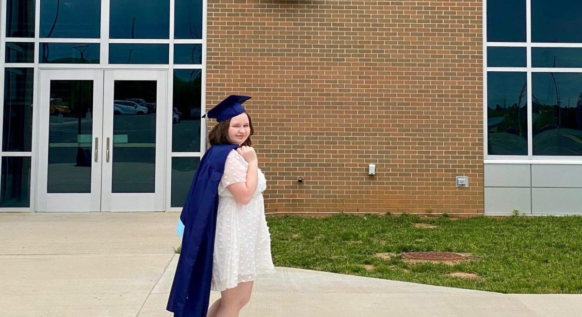 Senior, Audrey Johnson, is reminiscing at Central while taking her graduation photos on May 17 2025. Johnson is counting down the days until she is a Bruin Alum, however, it is bittersweet to leave behind a part of her at CHHS. 