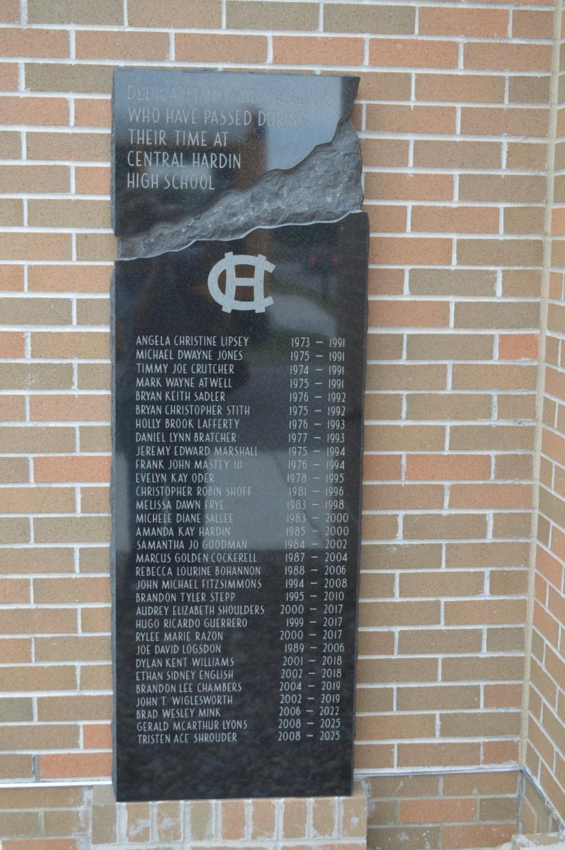 This is the memorial tablet that is sat outside in front of the school building when you walk toward the main office.