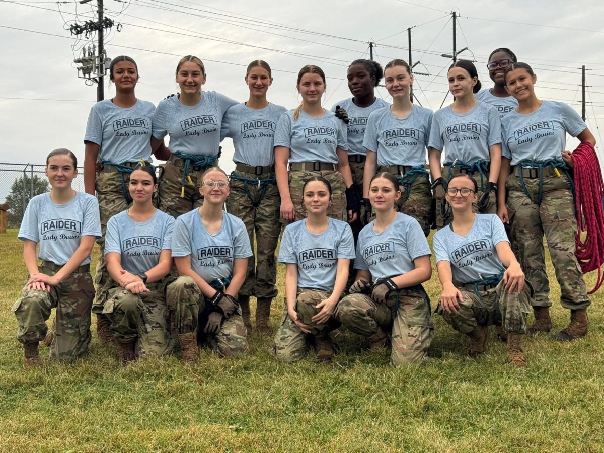 The female Raider team at the Hardin County Cup Raider competition at Central on Sep. 6. Photo courtesy of Maddison Bates. 