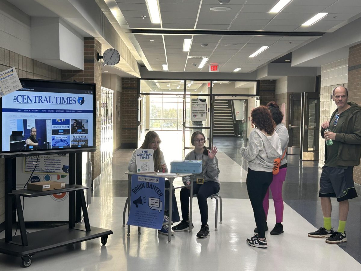Junior Cici Hicks and senior Isabella Skipworth from the Central Times are at Central Celebration explaining the incredibly important work they do on Oct 22.