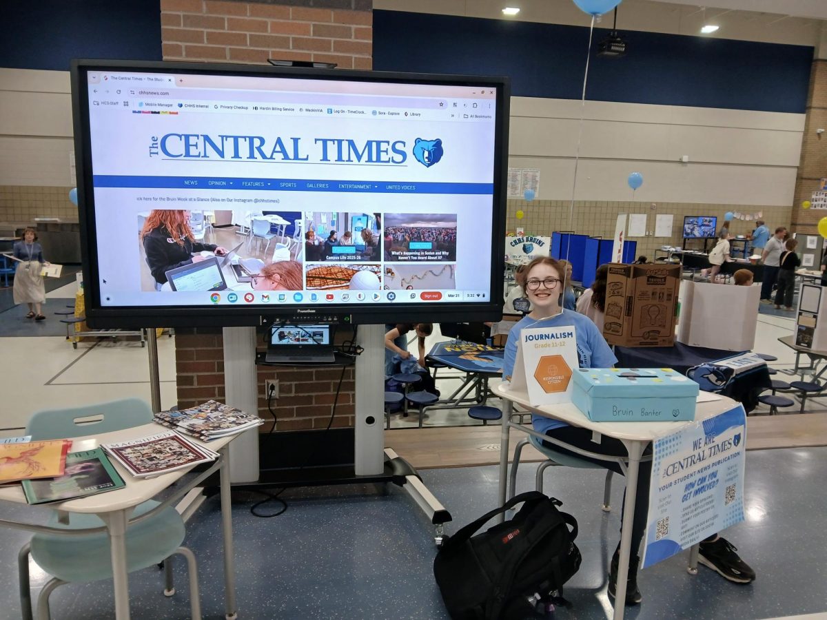 Senior Journalist Isabella Skipworth presents at Central Celebrates on March 31. 